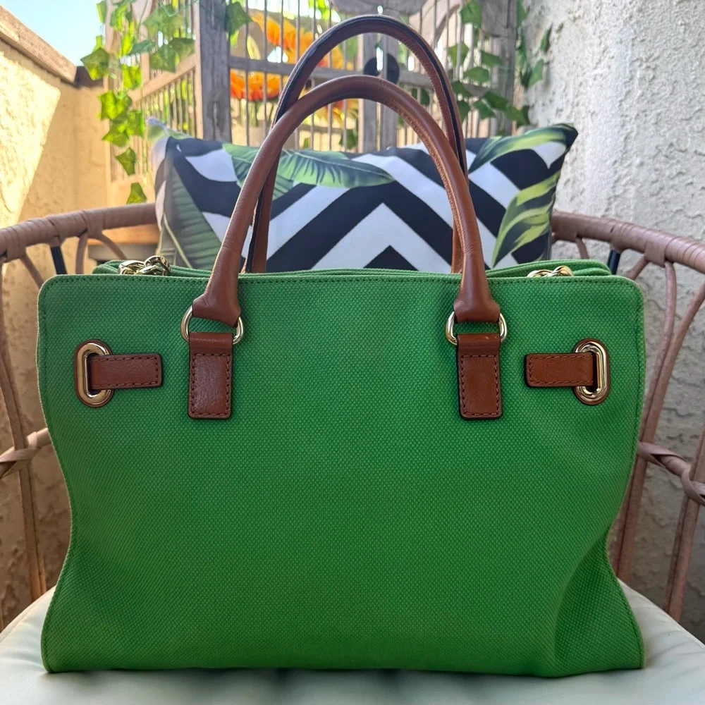 MICHAEL KORS 💚 Green Hamilton Handbag - Picture 2 of 16